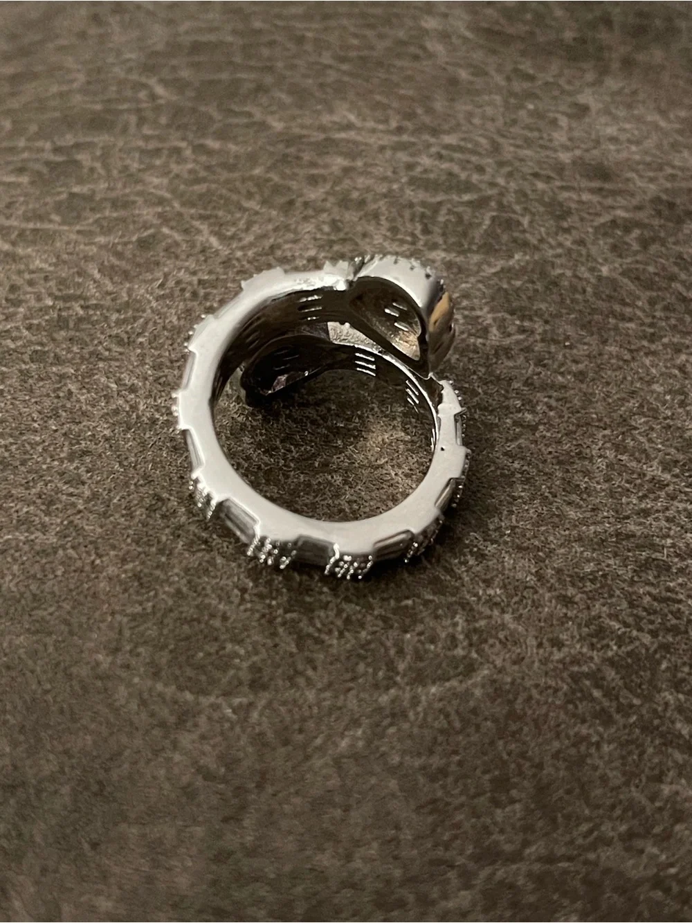 Sterling Silver Heart Halo Pavé Ring - Silver